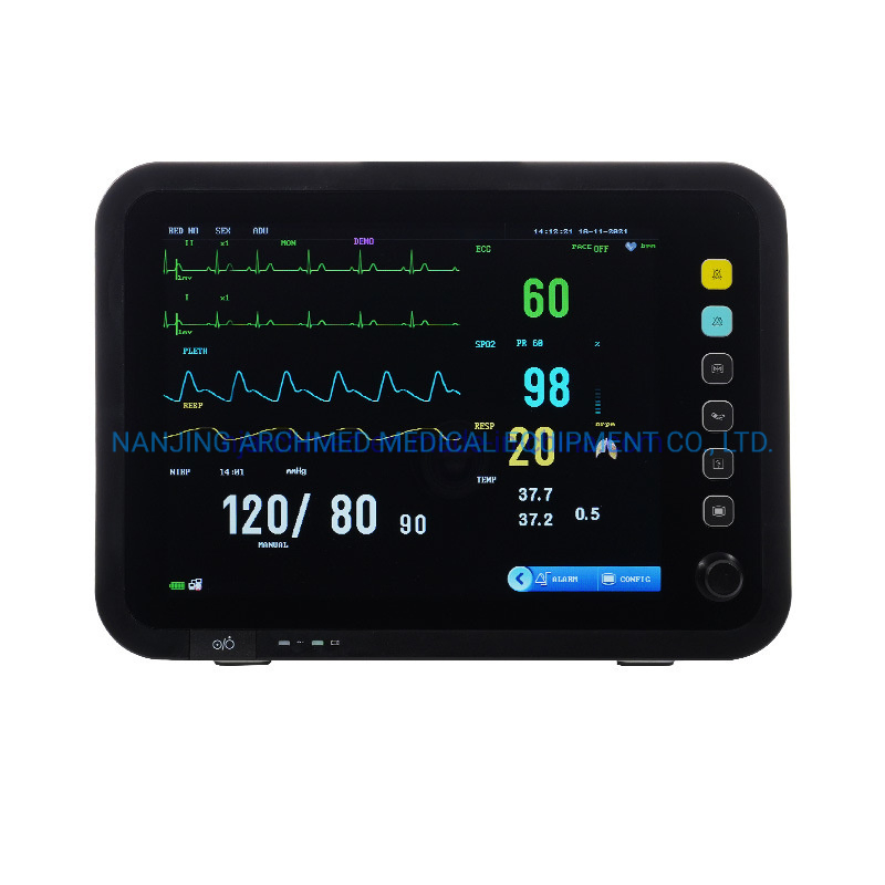 Equipo Hospitalario Monitor Portátil de Signos Vitales ECG ICU Multíparametro para Paciente Portátil con 12.1&prime; &prime; Pantalla TFT a Color para Adulto Pediátrico Neonatal