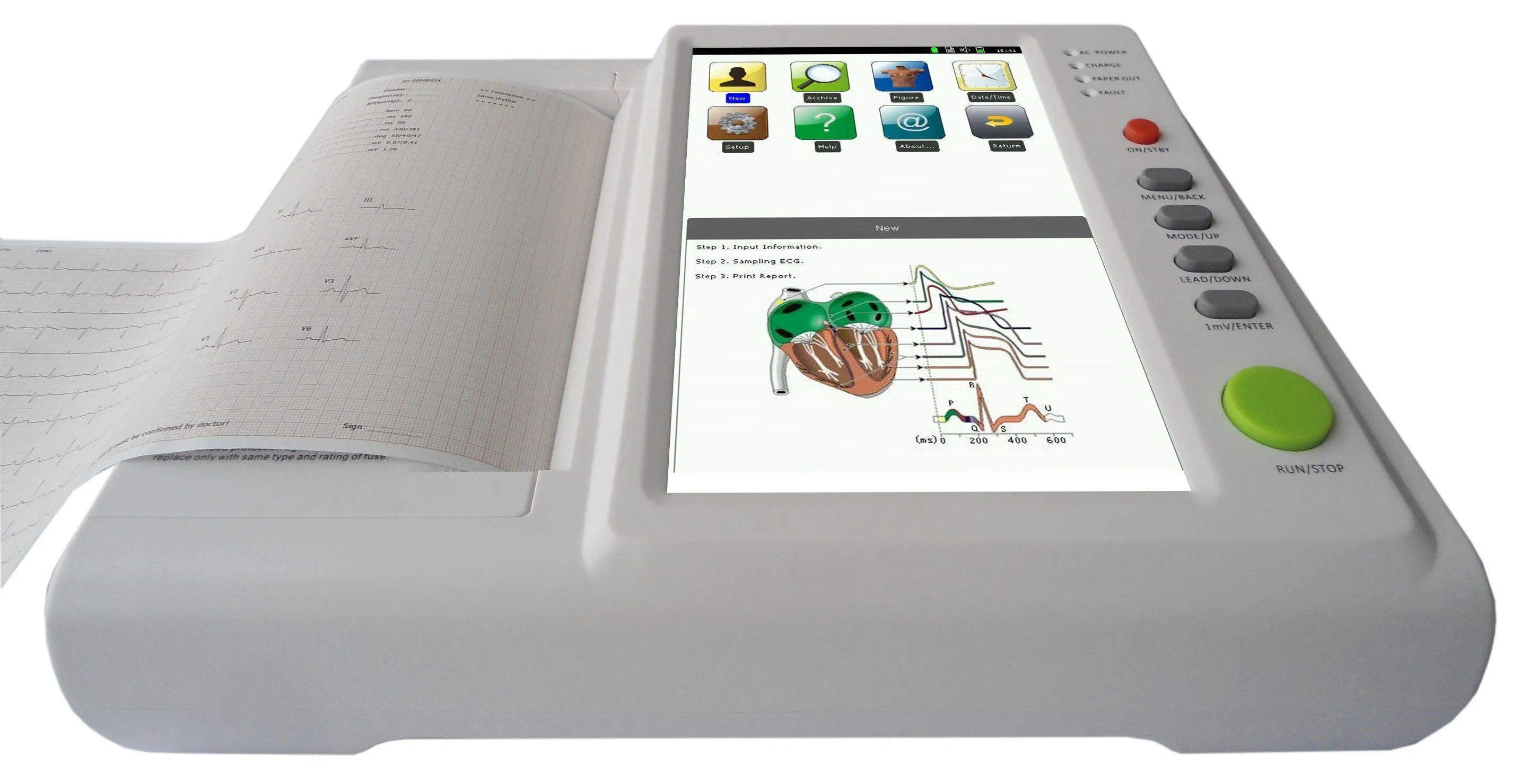 10.2'' Monitor de Paciente ECG con Pantalla a Color UCI 12 Máquina ECG de Canal