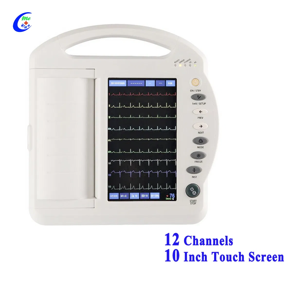 12 Monitor de ECG de canal Equipo médico Máquina de ECG portátil para hospital