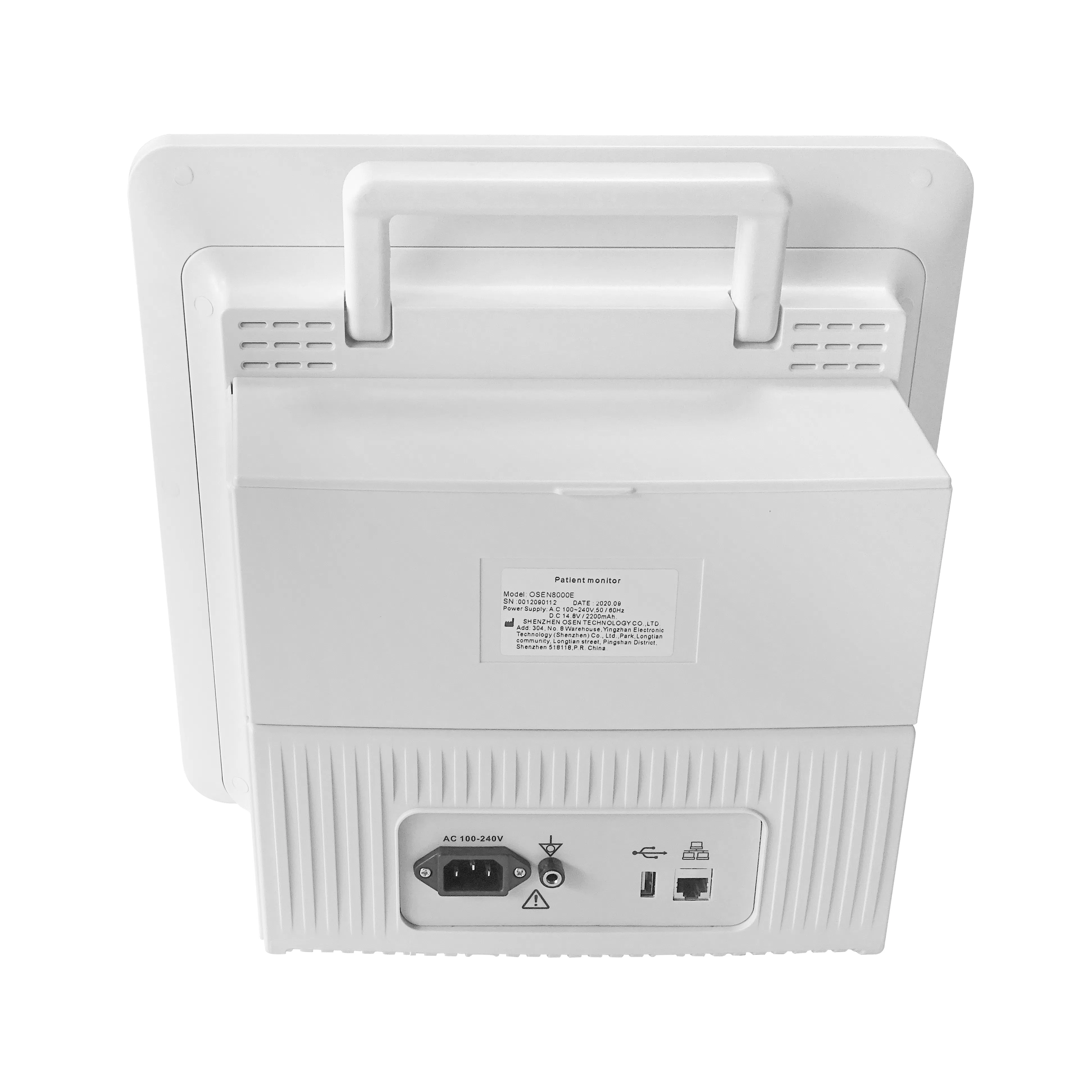 Hospital Mecan de Equipos Médicos de Guangzhou Dispositivo Portátil de Monitor de Signos Vitales de Múltiples Parámetros 15 Pulgadas ECG