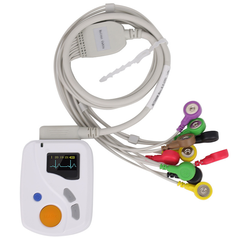 Grabadora de EKG dinámica portátil de 24 horas 12 monitor ambulatorio Holter ECG