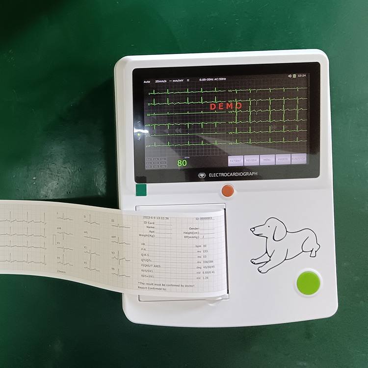 Máquina de electrocardiografía ECG portátil digital personalizada de primera elección para animales