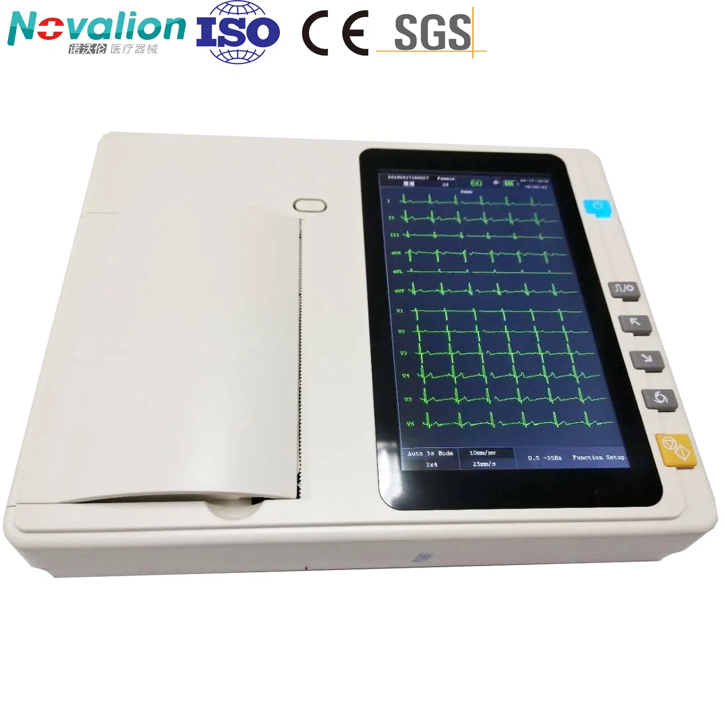 Precio de fábrica 6 Canales 12 Máquina de electrocardiograma EKG ECG con pantalla táctil y CE