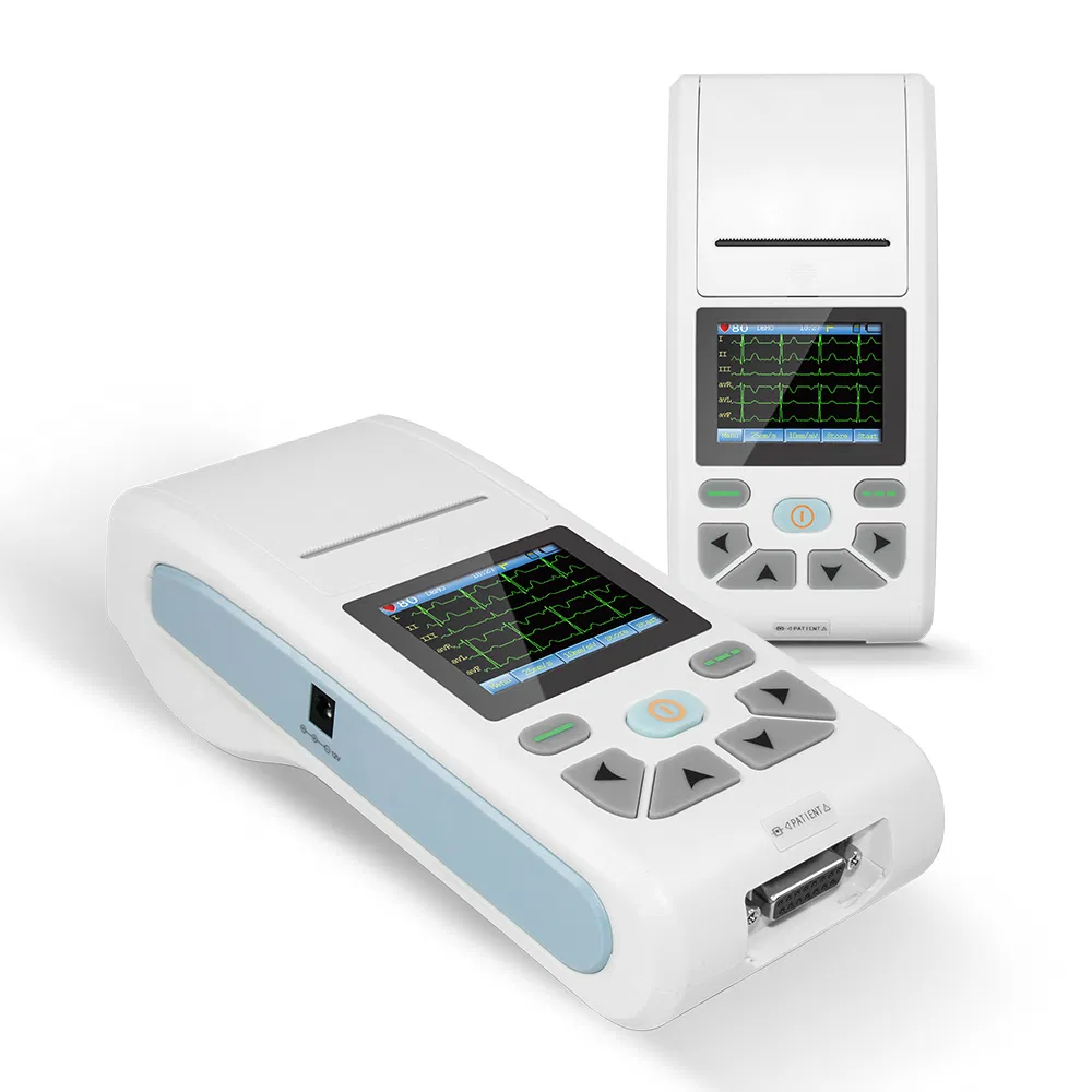 Máquina de ECG Digital Portátil de Mano Contec 12 Electrocardiógrafo de 12 Derivaciones