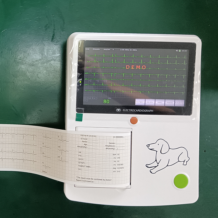 Máquina de electrocardiografía ECG portátil digital personalizada de primera elección para animales