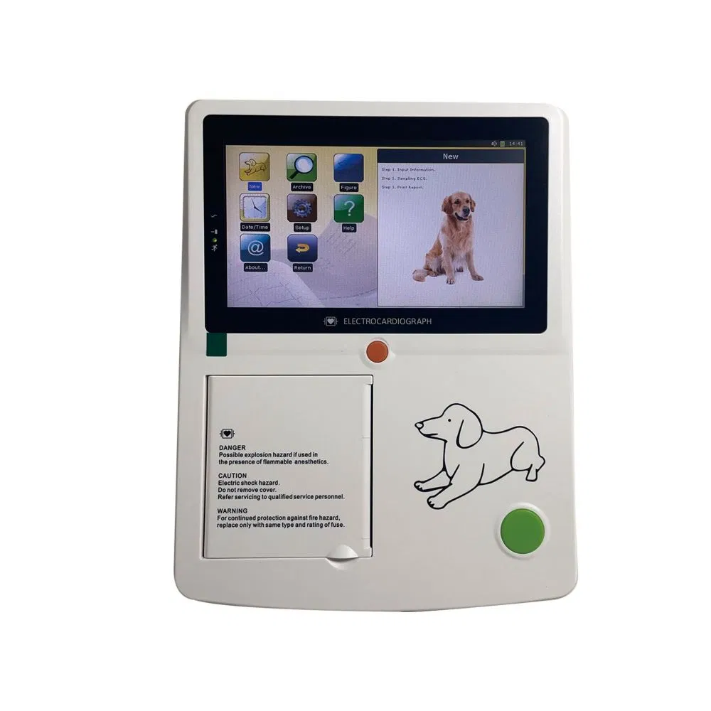 Dispositivo de corazón veterinario para animales mascotas ECG máquina portátil de ECG con pantalla táctil 3