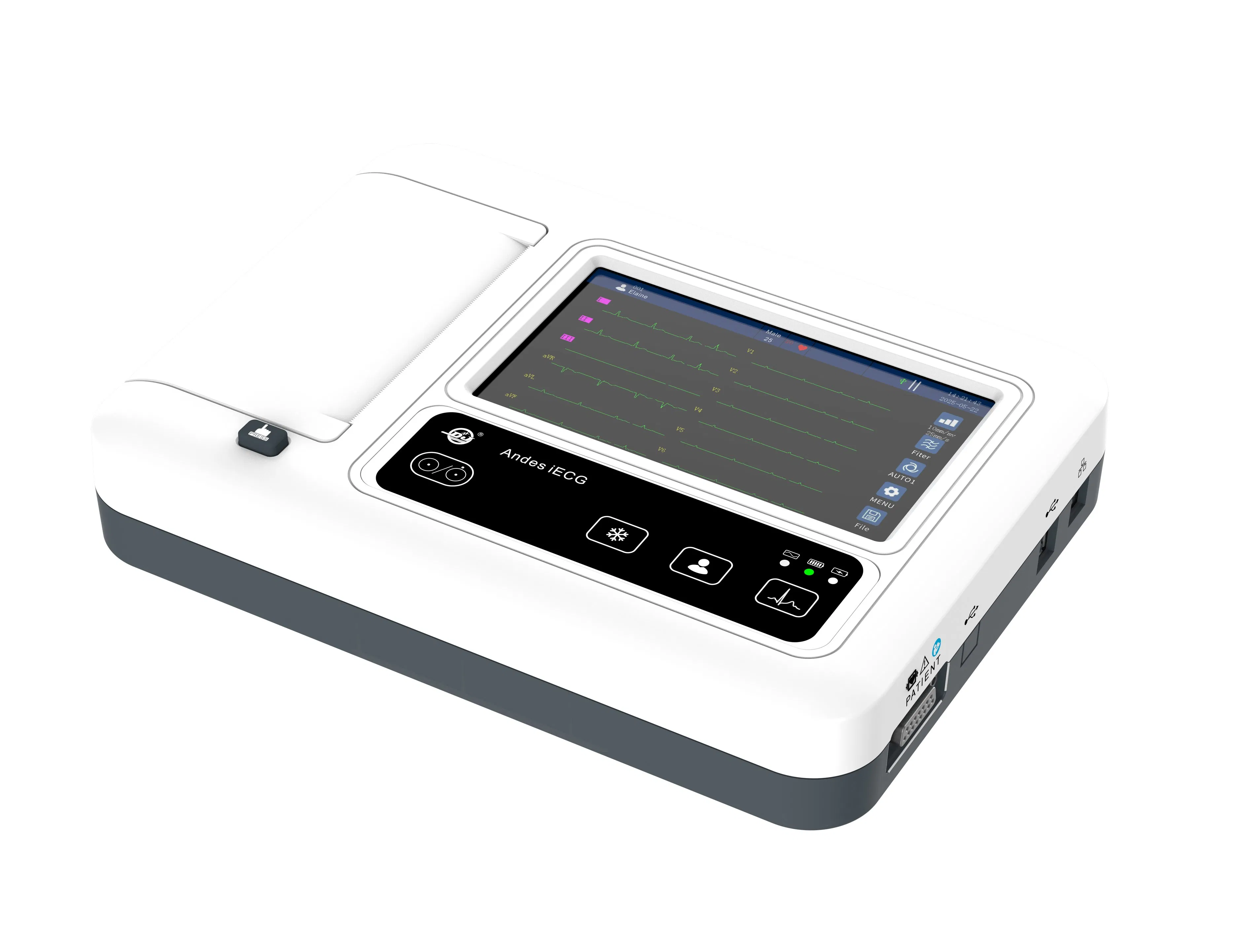 Equipo Hospitalario Máquina de ECG 3 Máquina de EKG Portátil 12 Electrodos