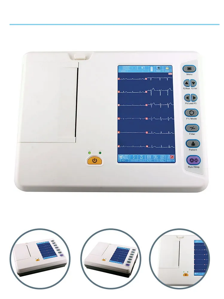 Máquina portátil de ECG aprobada por la CE 6 Canales 12 Precio de máquinas EKG