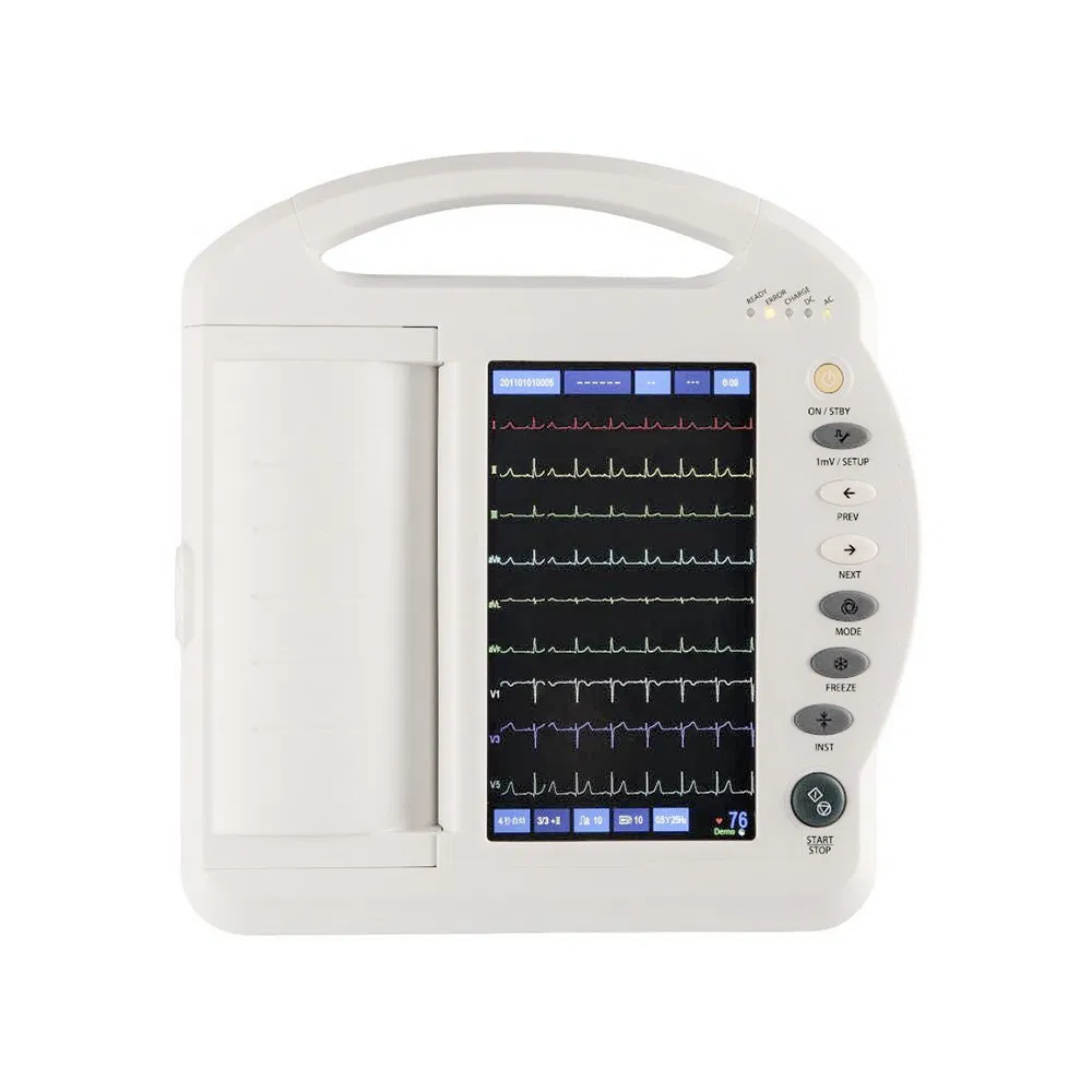 12 Monitor de ECG de canal Equipo médico Máquina de ECG portátil para hospital