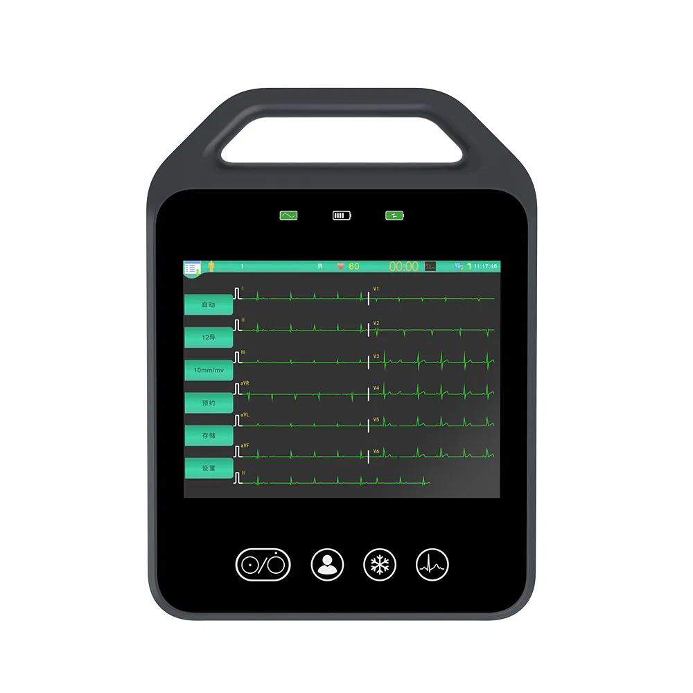 Máquina de ECG de canal portátil 12 para hospital clínica, máquina de EKG digital con pantalla táctil