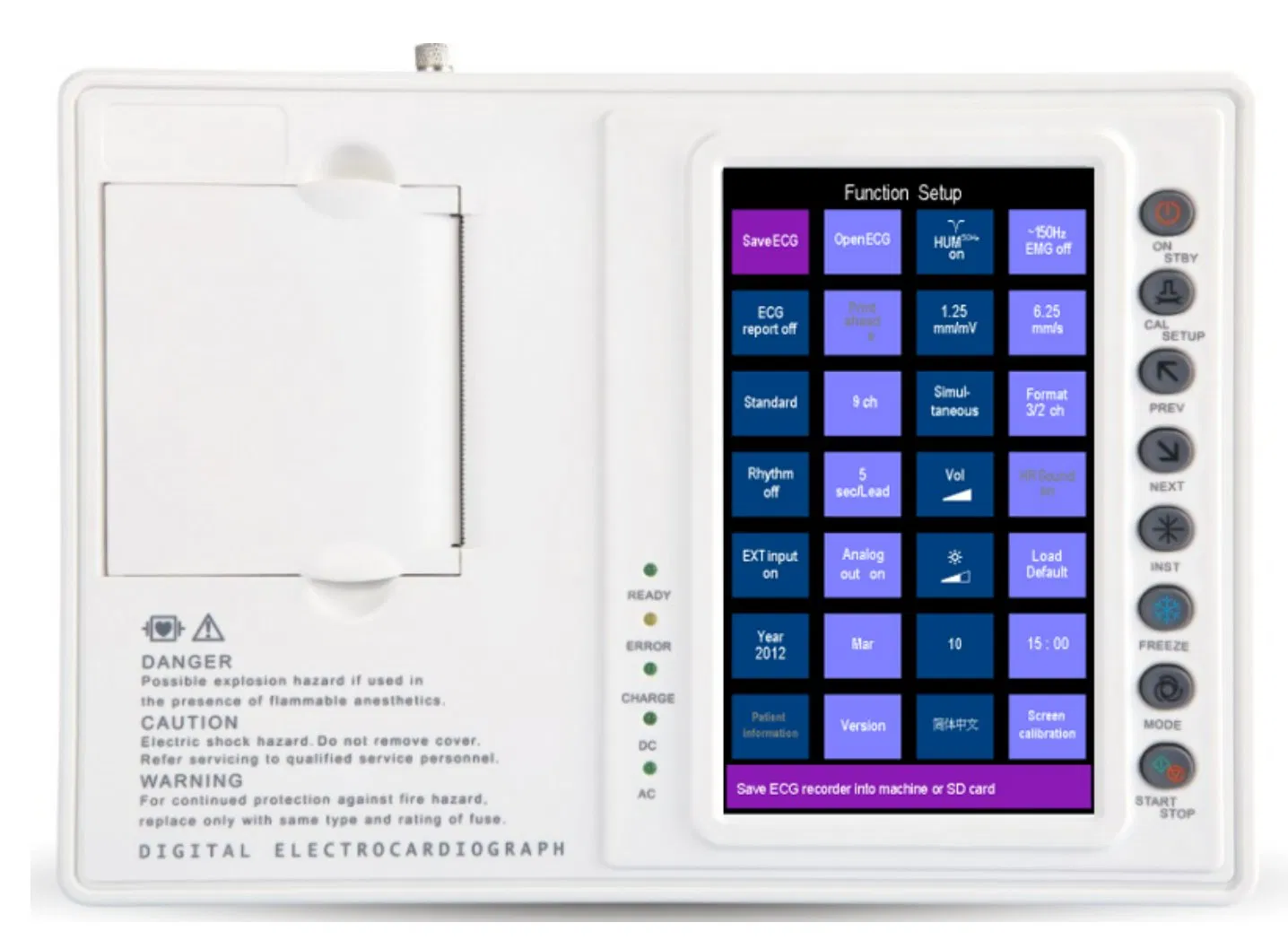 ECG-1203D 7 Máquina de ECG a color con pantalla WiFi de 2 pulgadas (3 canal)