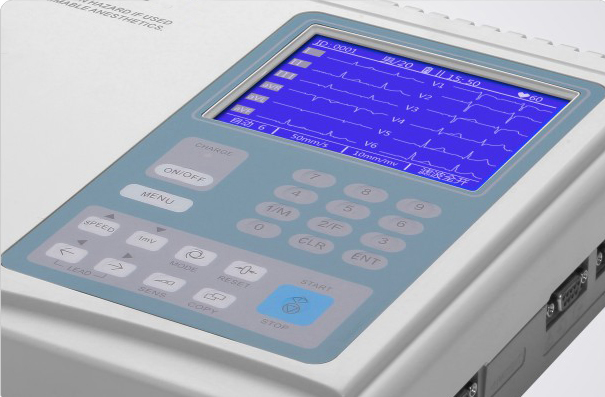 Electrocardiograma médico de bajo precio 12 electrodos 6 máquina de ECG EKG de canal