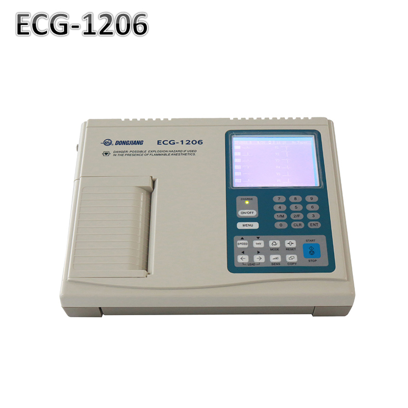 Equipo Médico 6 Canal Digital de Máquina de ECG en Reposo con Analizador