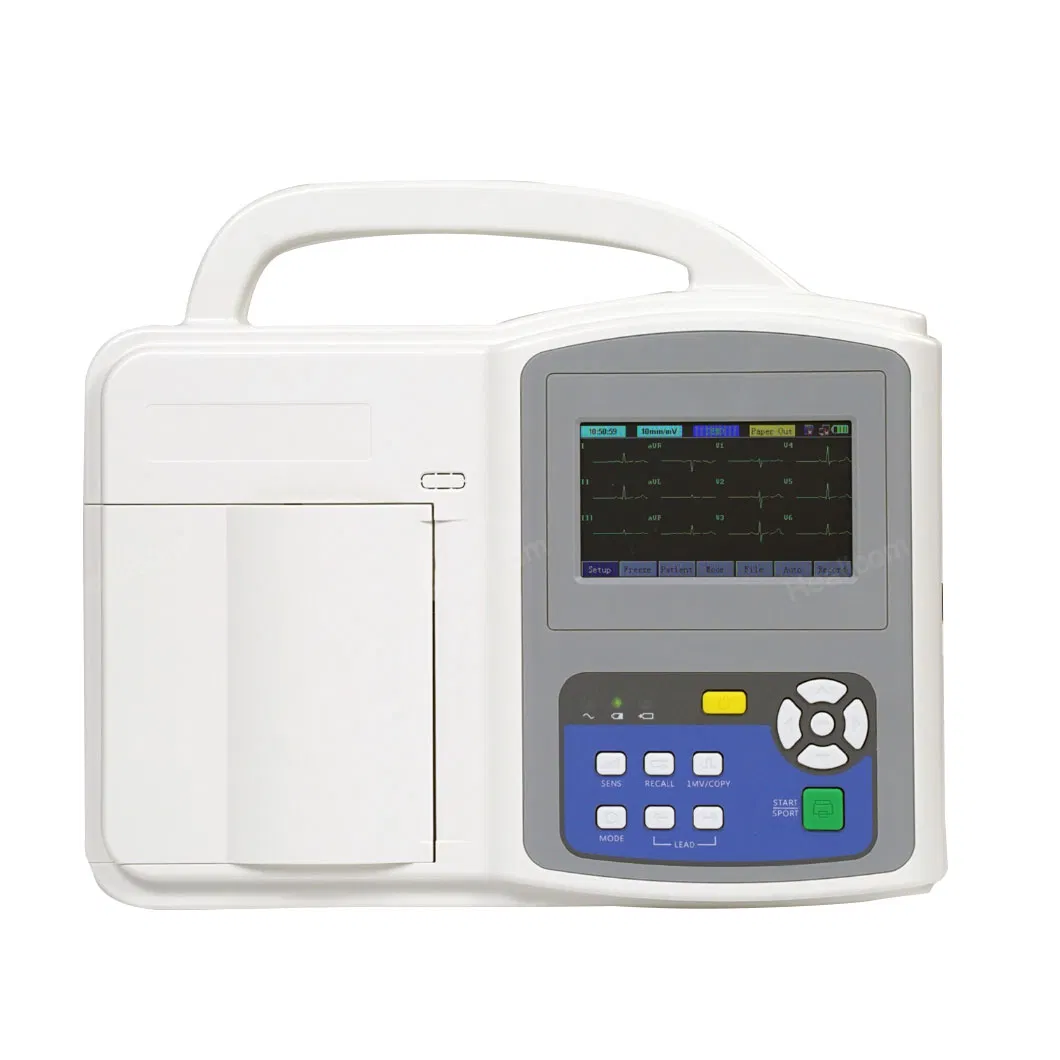 Máquina de ECG Veterinario Portátil de Tres Canales 12 Electrocardiógrafo para Animales