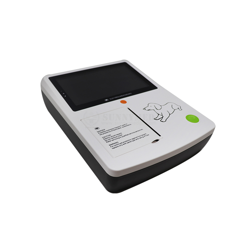 Sy-W002 Uso Veterinario Portátil 12 Conducir Animal 3 Canal ECG Electrocardiógrafo Veterinario