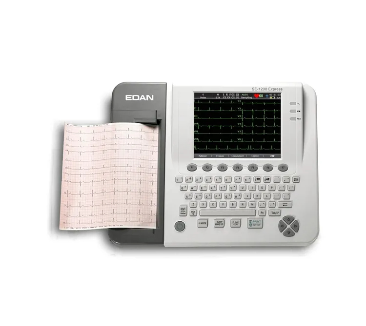 Carro de ECG portátil Máquina de ECG de 12 canales / Electrocardiógrafo Edan Se-1200 Express