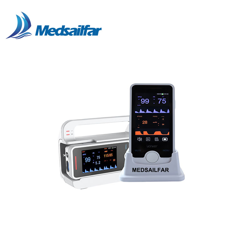 Monitor de paciente portátil pequeño de múltiples parámetros ECG para habitación de pacientes