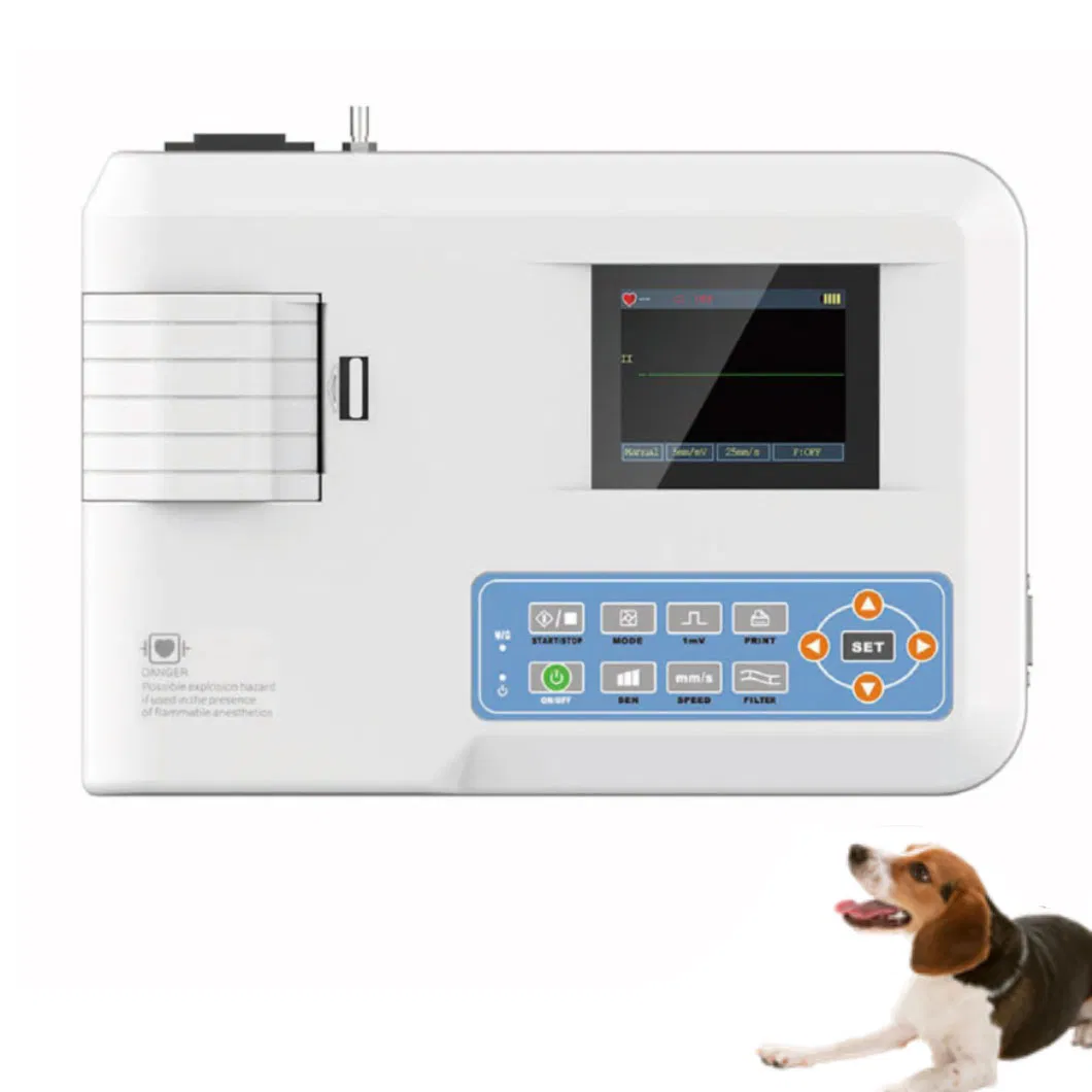Máquina de ECG Veterinario Animal de Canal 3 Multilenguaje 12 Portátil