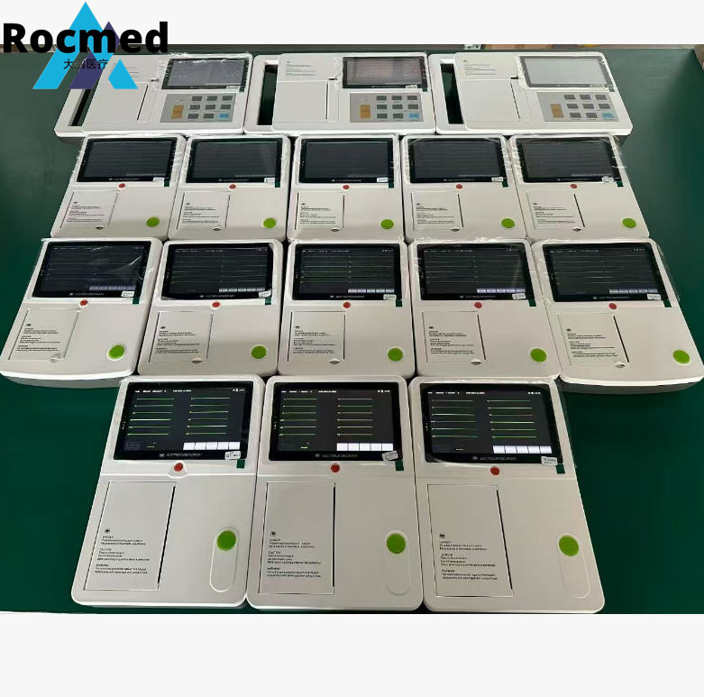 Máquina de Electrocardiograma Digital de Pantalla Táctil ECG EKG 3/6/12/18 Canales Derivaciones Electrocardiógrafo Portátil Barato para Monitoreo de ECG