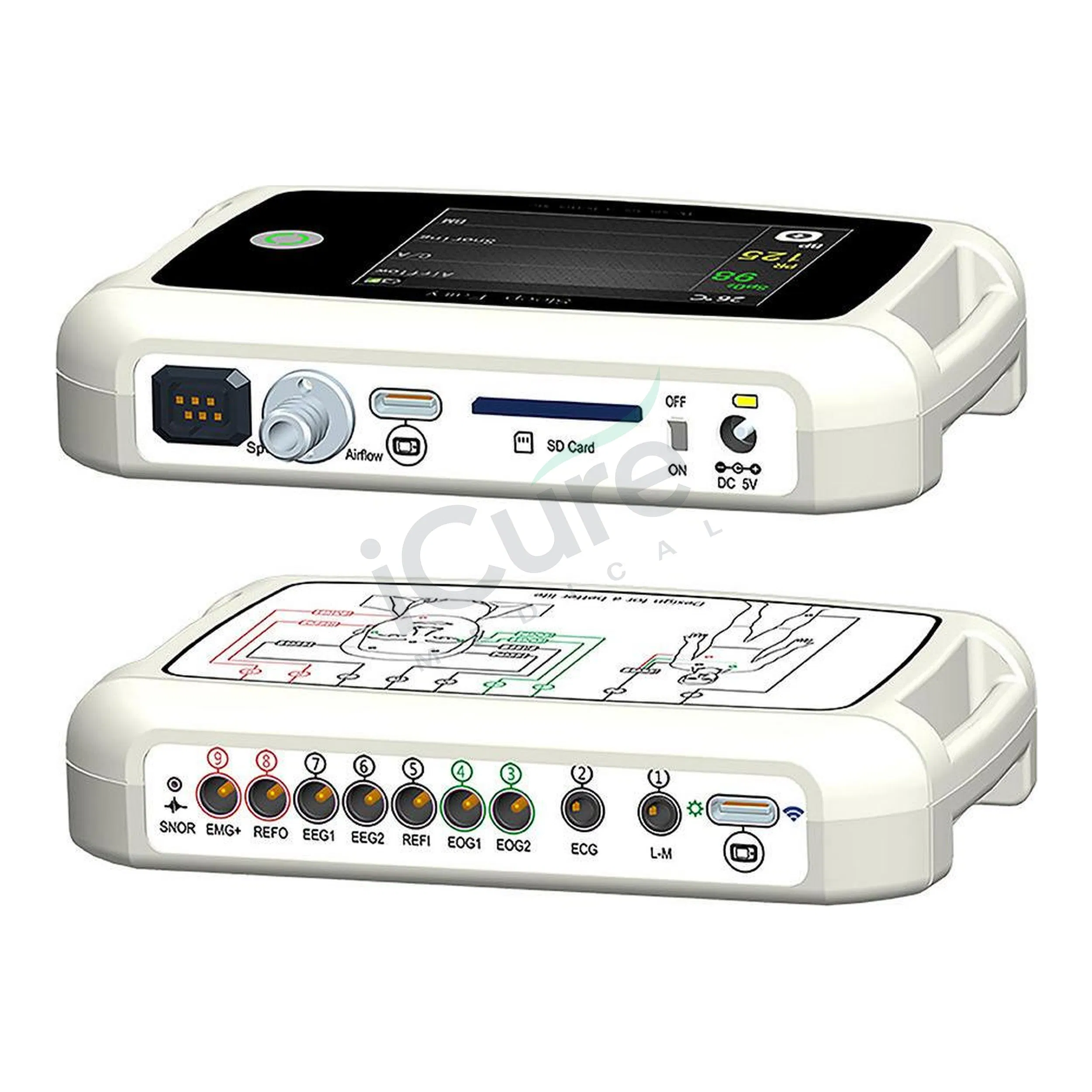 22 Sistema de Monitoreo del Sueño con Polisomnografía de Canal con Análisis en Tiempo Real y Transmisión Inalámbrica EEG ECG SpO2 Monitoreo