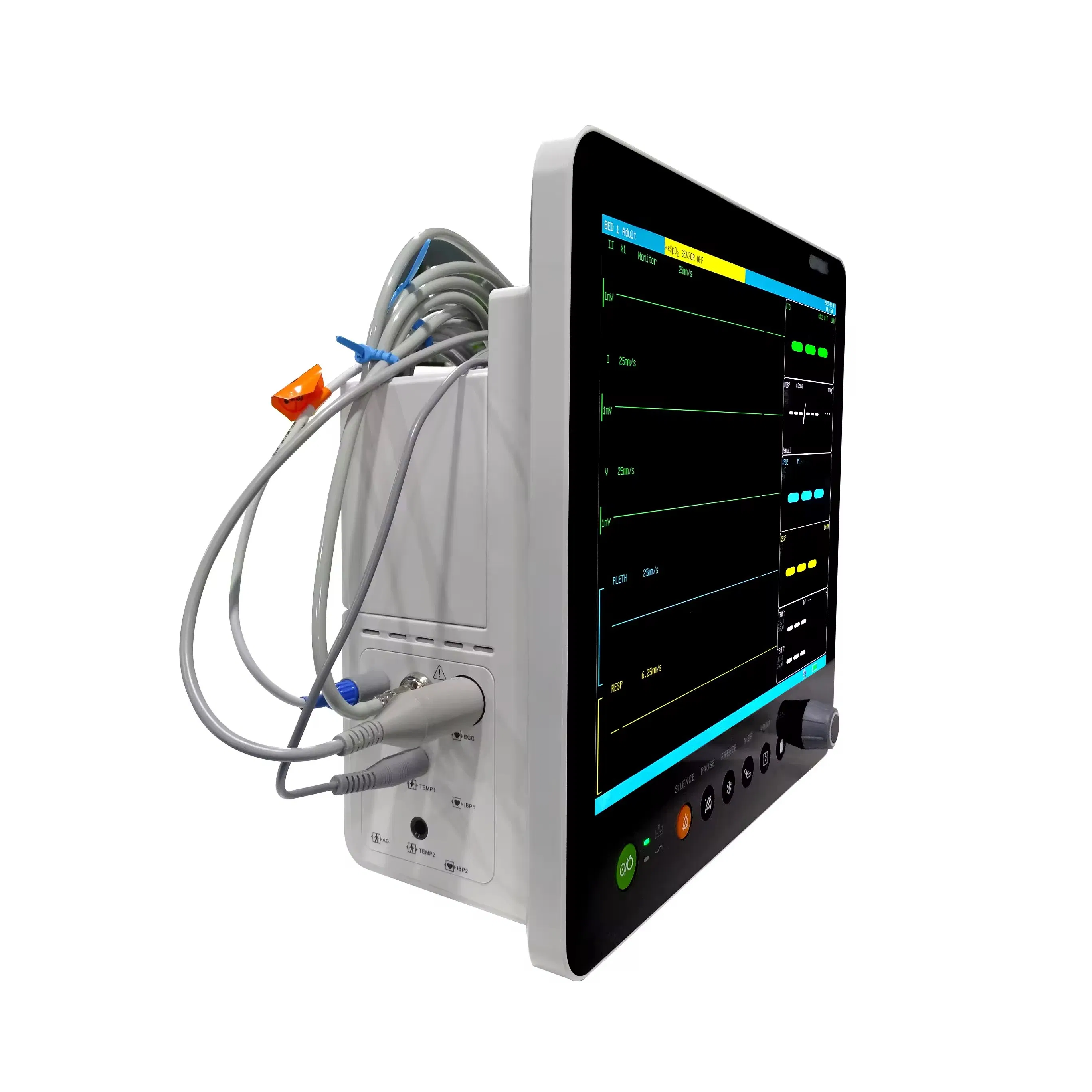 Proveedores de Equipos Médicos Monitor de Paciente de Múltiples Parámetros 3 Parámetro ECG Pantalla a Color