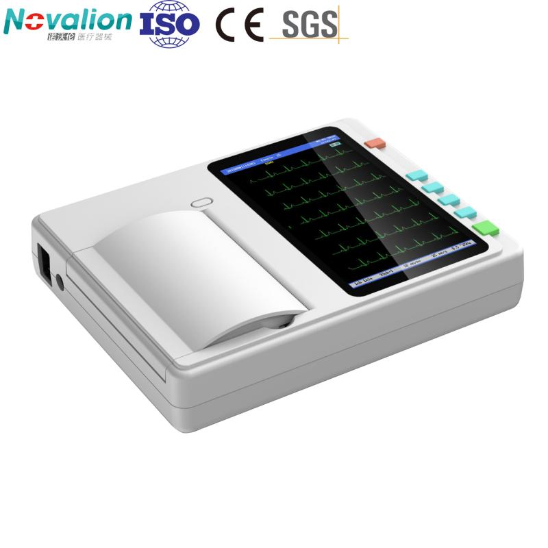 Precio de fábrica 6 Canales 12 Máquina de electrocardiograma EKG ECG con pantalla táctil y CE