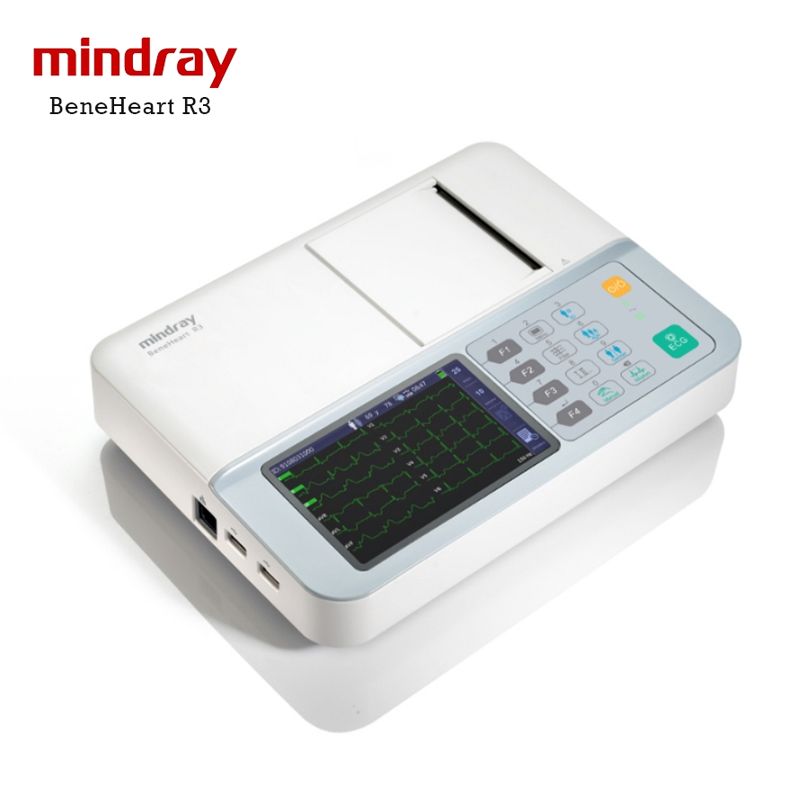 Mindray BeneHeart R3 Alta Calidad 3/6/12 Canal ECG 12 Electrocardiógrafo con Papel Térmico
