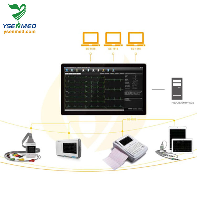 Explorador de ECG Centralizado Edan Brand ECG Se-1515 Máquina de ECG