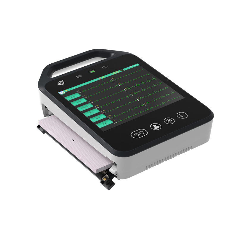 Máquina de ECG de canal portátil 12 para hospital clínica, máquina de EKG digital con pantalla táctil