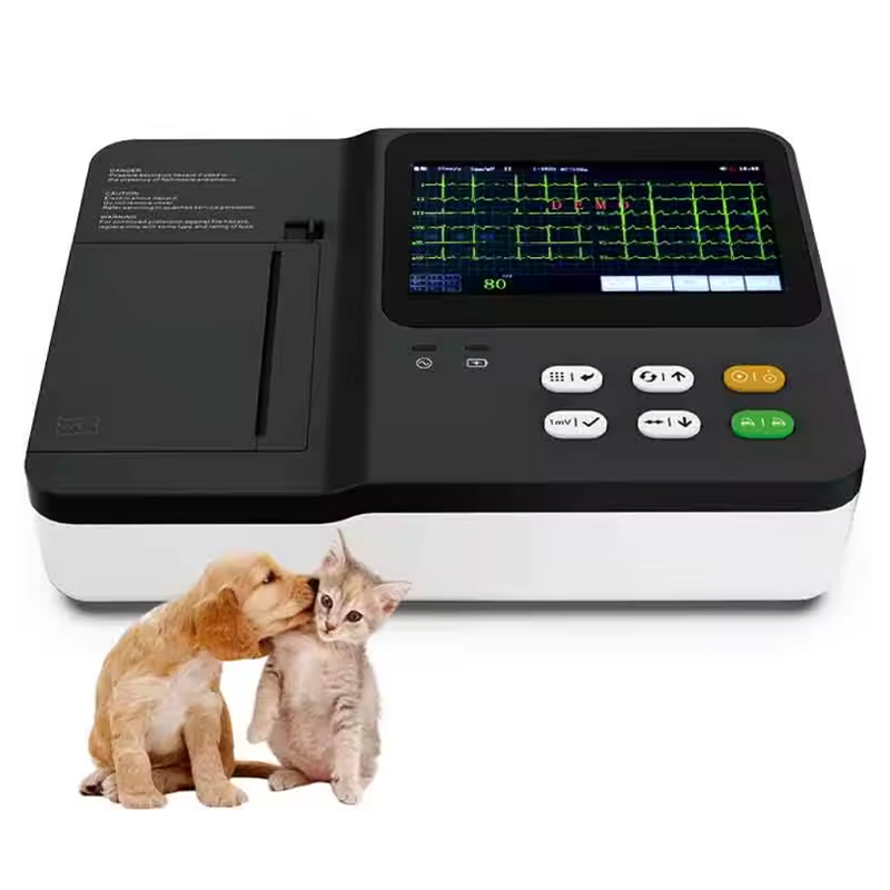 IN-06VET 6 Máquina de ECG digital portátil, equipo de diagnóstico veterinario, electrocardiograma médico