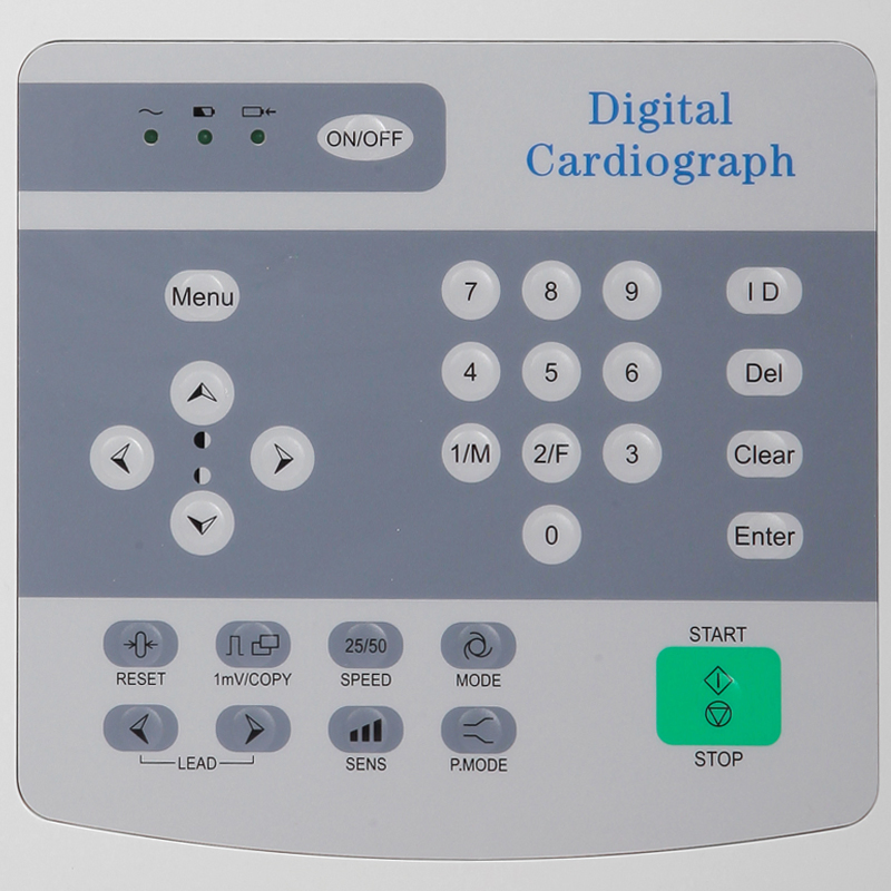 Venta Caliente 12 Máquina de ECG de Canal con Gran LCD, Interpretación, Conexión USB