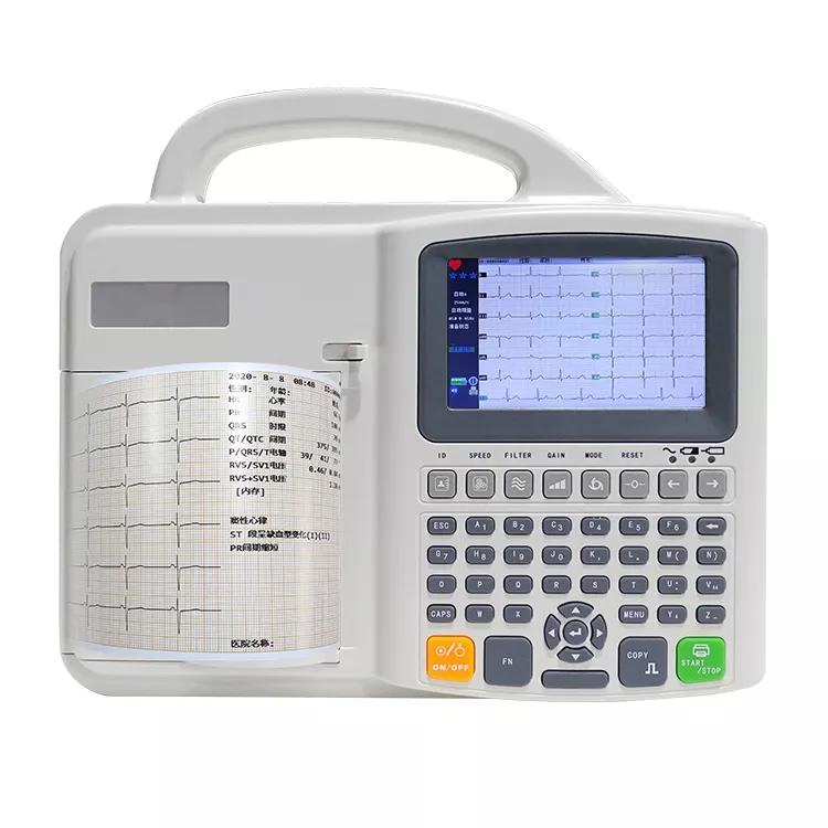 Electrocardiógrafo portátil 6-Channel digital de reposo ECG/EKG 6 monitor analizador de ECG