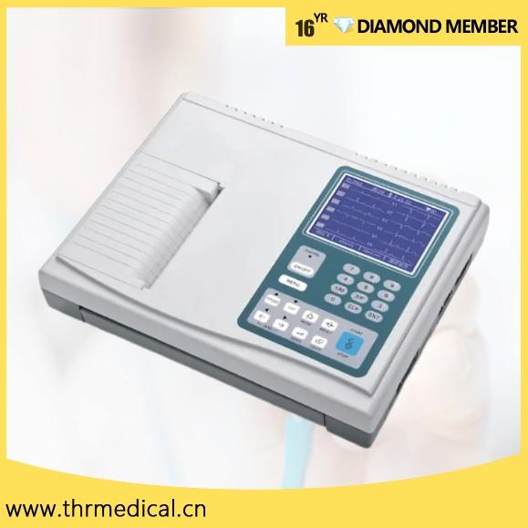Electrocardiograma médico de bajo precio 12 electrodos 6 máquina de ECG EKG de canal