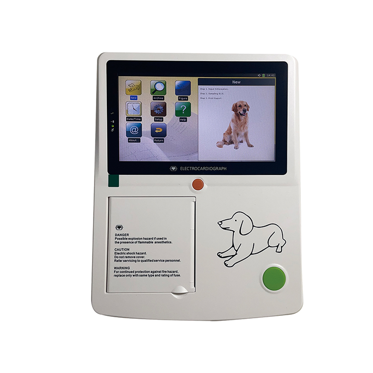 Máquina de electrocardiografía ECG portátil digital personalizada de primera elección para animales