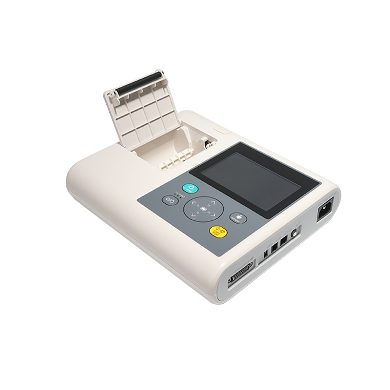 12 Genera y 3 Canal SpO2 Monitor EKG Máquina de Cardiografía Veterinaria Portátil Electrocardiógrafo para Máquina de Corazón