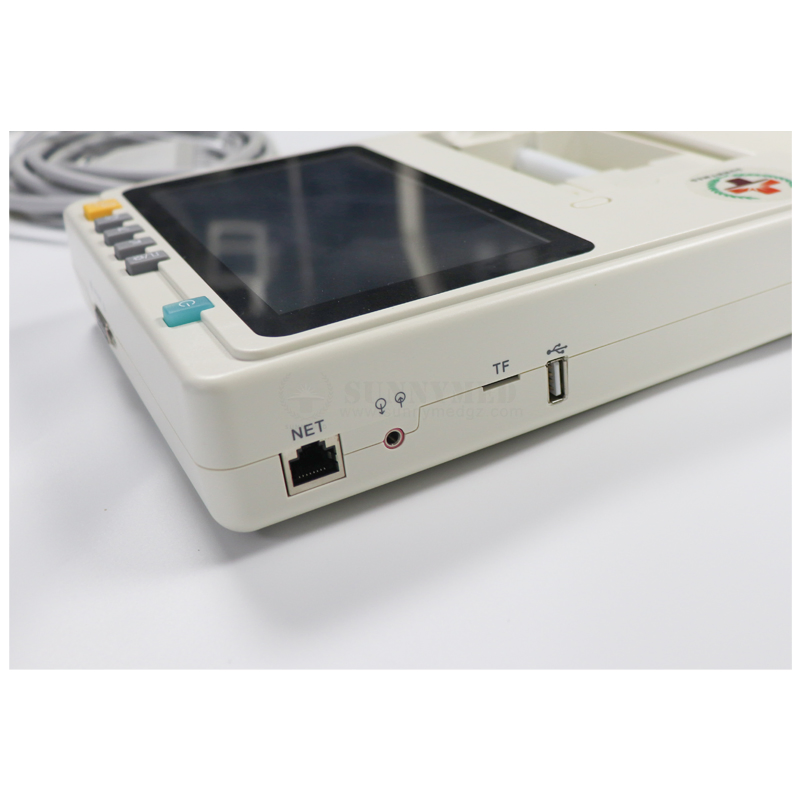 Sy-H004 Alta Calidad 3/6/12 Canal ECG 12 Electrocardiograma de Derivaciones con Papel Térmico