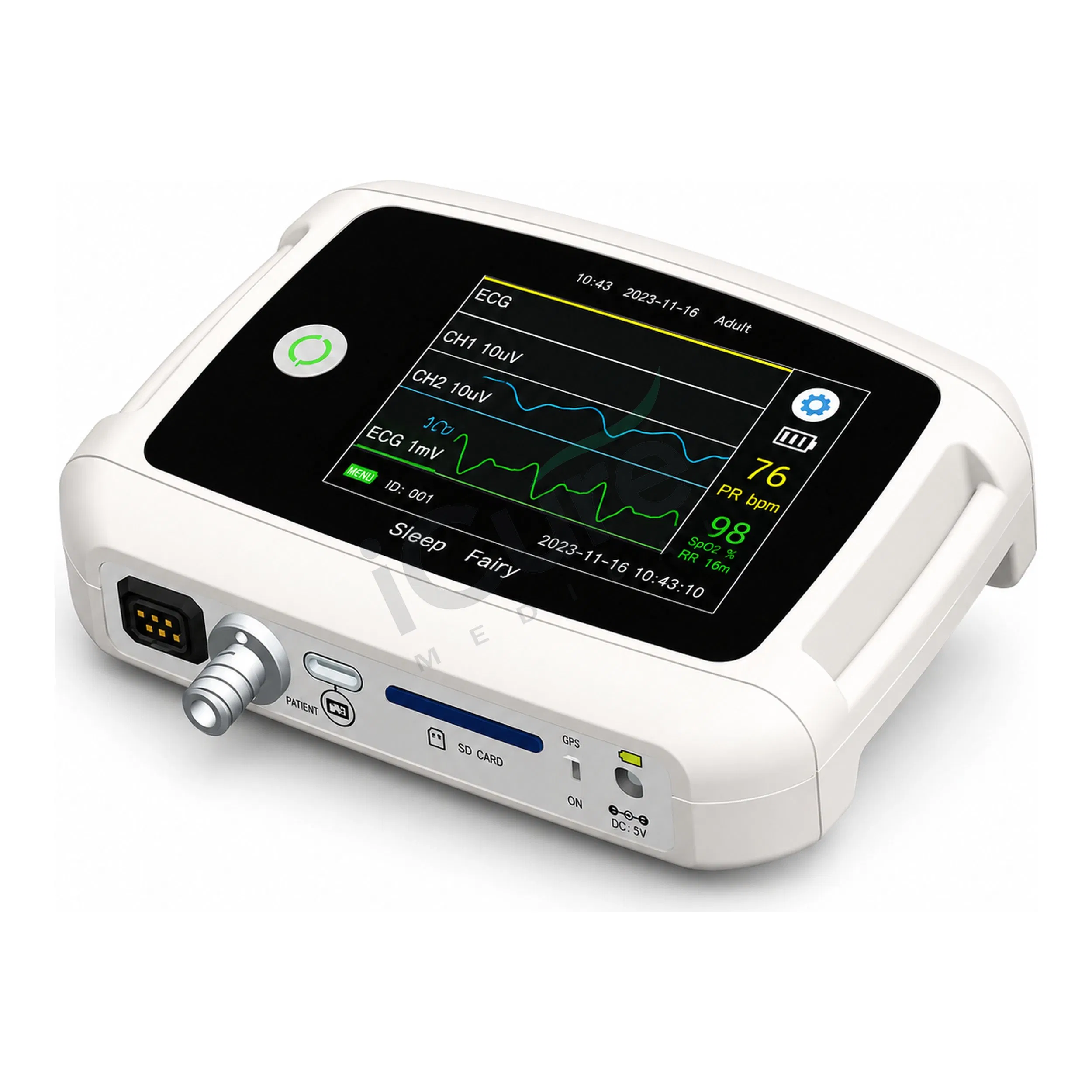 22 Sistema de Monitoreo del Sueño con Polisomnografía de Canal con Análisis en Tiempo Real y Transmisión Inalámbrica EEG ECG SpO2 Monitoreo