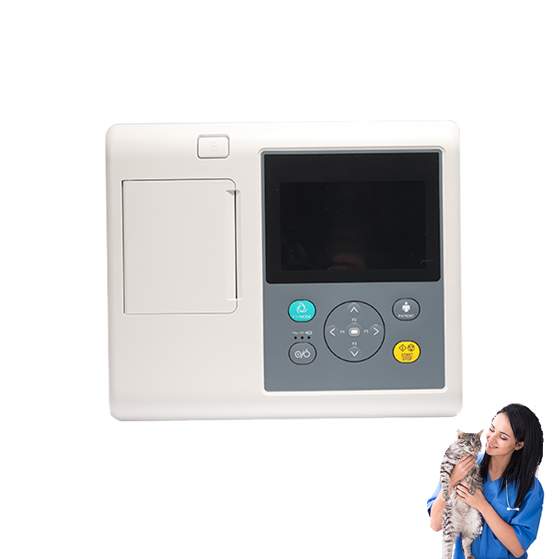12 Genera y 3 Canal SpO2 Monitor EKG Máquina de Cardiografía Veterinaria Portátil Electrocardiógrafo para Máquina de Corazón