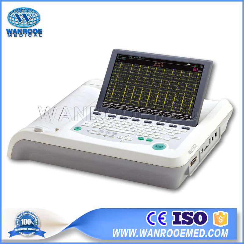 ECG1201 Hospital de mano inalámbrico móvil 12 Canal portátil digital de EKG ECG máquina