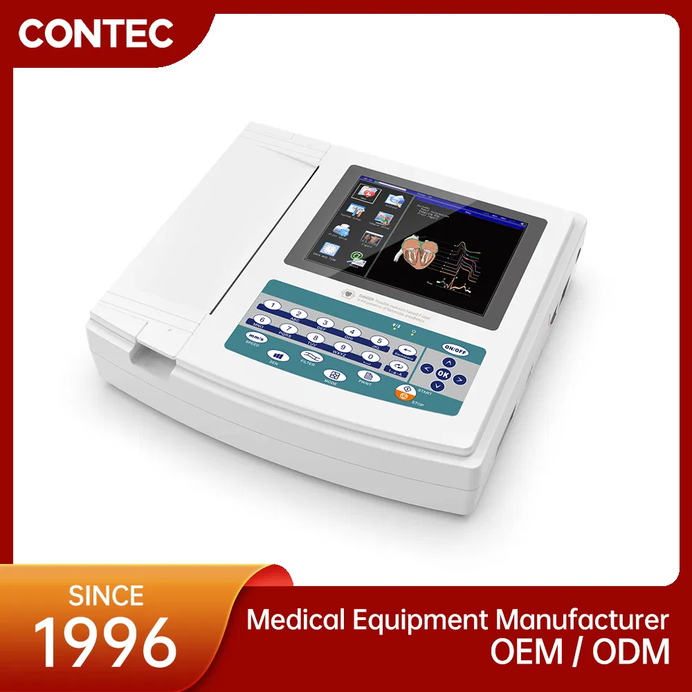 Máquina de ECG de alta precisión Contec Wholesale 12 electrocardiógrafo digital de 12 canales