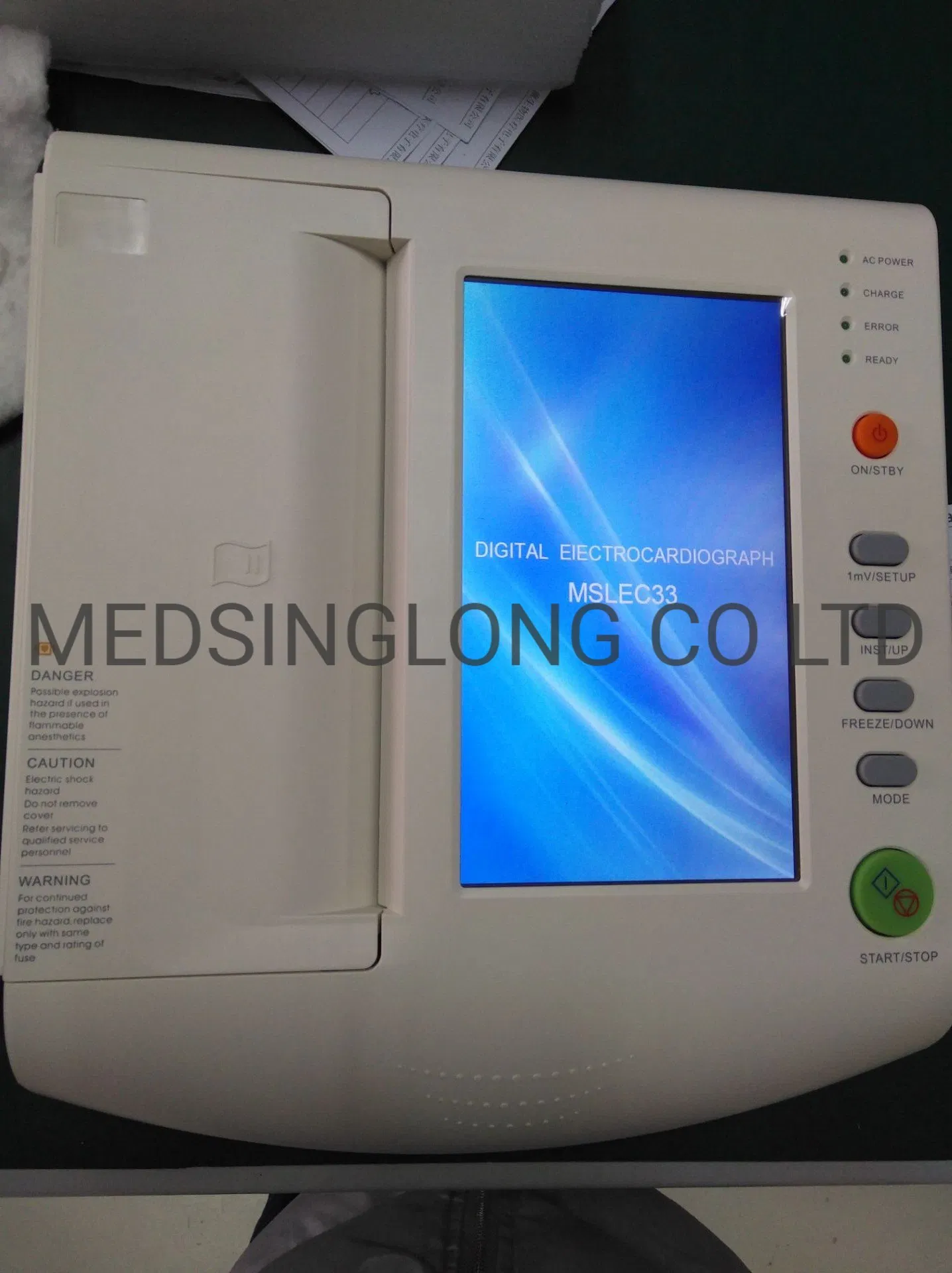 Venta al por mayor 12 Leads 9 Pantalla LCD táctil de color de pulgadas 200 Almacenamiento de datos ECG digital 12-Channel Máquina ECG electrocardiógrafo Mslec33