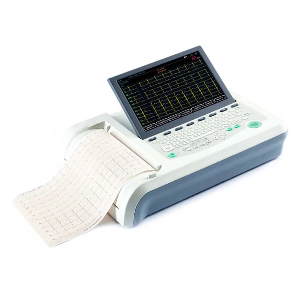12 Máquina de Electrocardiograma ECG de Canal en Reposo Máquina de ECG Digital Multicanal