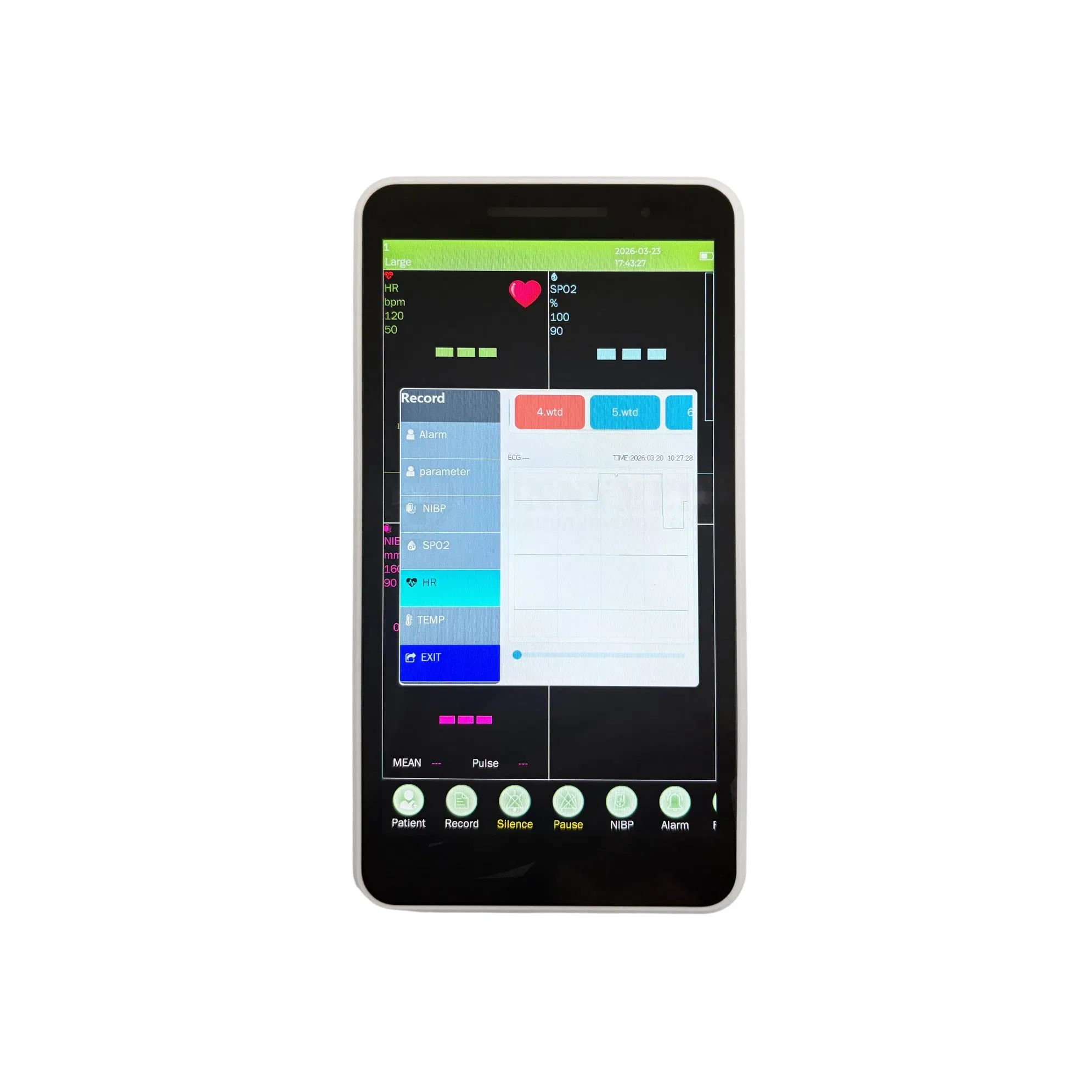 Monitor de Paciente Portátil Sy-Wrnpet S5p, Anti Desfibrilador/Esu, Avanzado SpO2 Anti Movimiento, Manual Inteligente