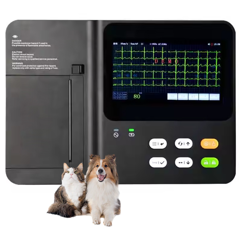 IN-06VET 6 Máquina de ECG digital portátil, equipo de diagnóstico veterinario, electrocardiograma médico