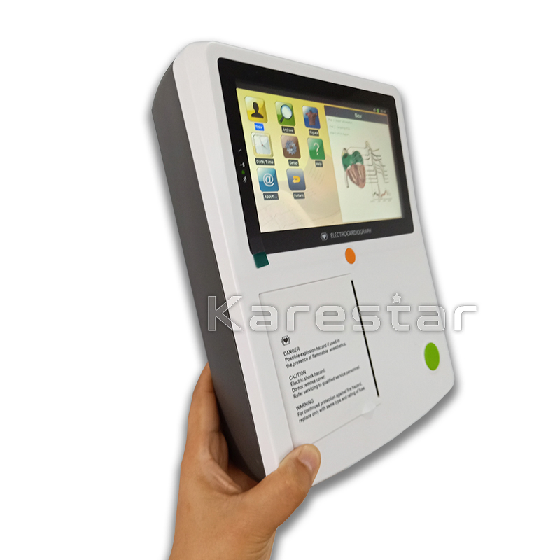 Máquina de ECG digital portátil con pantalla LCD a color de 7 pulgadas 3 canales precio