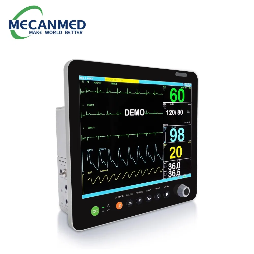 Proveedores de Equipos Médicos Monitor de Paciente de Múltiples Parámetros 3 Parámetro ECG Pantalla a Color
