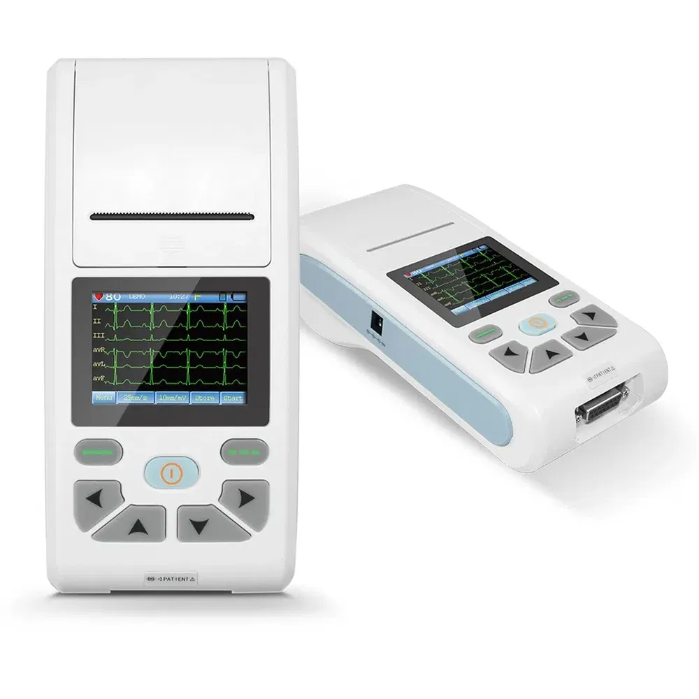Dispositivo de ECG de grado hospitalario eficiente, electrocardiógrafo portátil para consultorios médicos