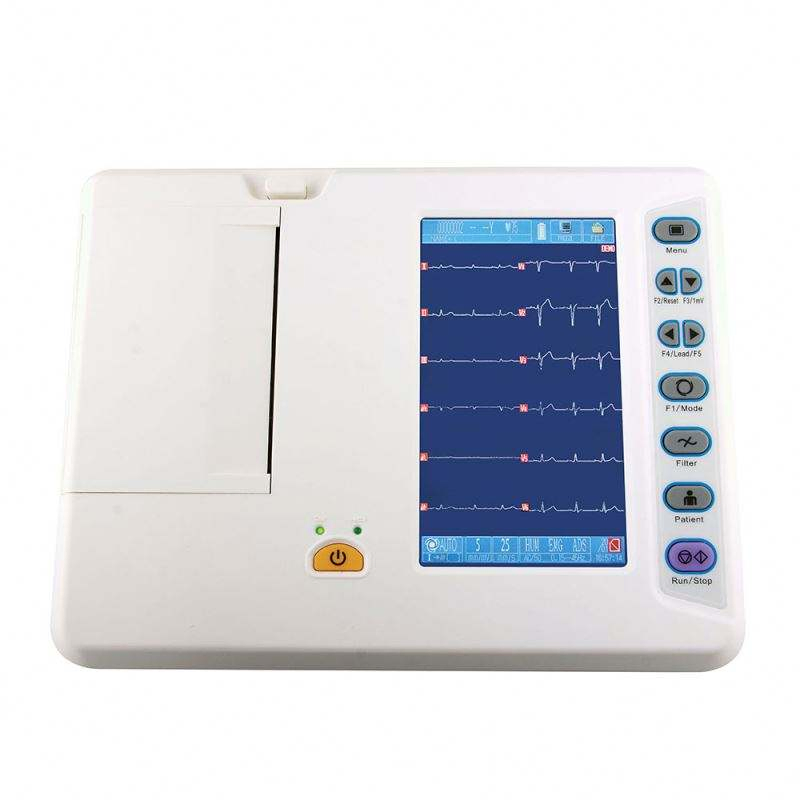 Máquina portátil de ECG aprobada por la CE 6 Canales 12 Precio de máquinas EKG