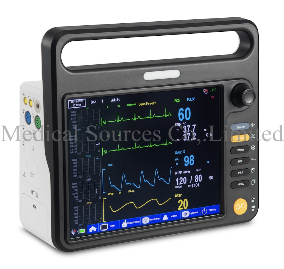 (MS-8600) Monitor de Paciente Portátil de Múltiples Parámetros ECG con Pantalla Táctil en UCI