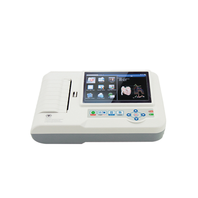 Máquina de electrocardiograma portátil Máquina de ECG 6 canales 12 electrodos monitor de ECG
